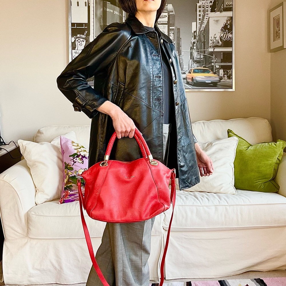 Cole Haan red slouchy soft leather bag